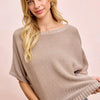BiBi Short Dolman Sleeves Washed Knit Top