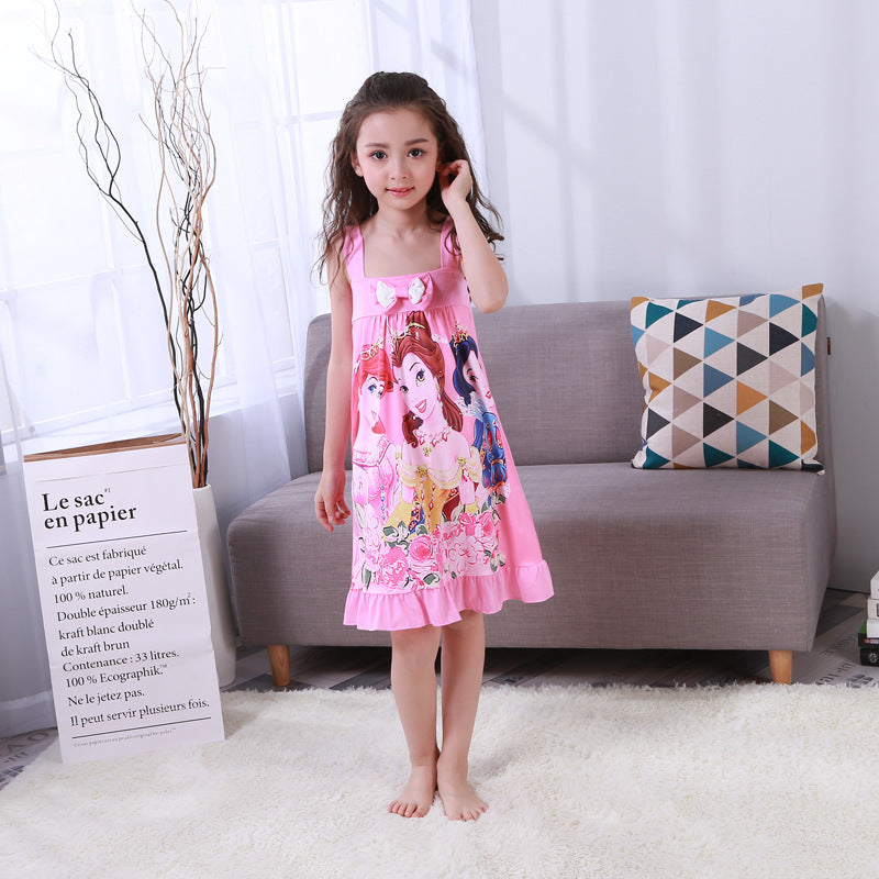 Summer Girls' Cotton Nightgown - Frozen Dress