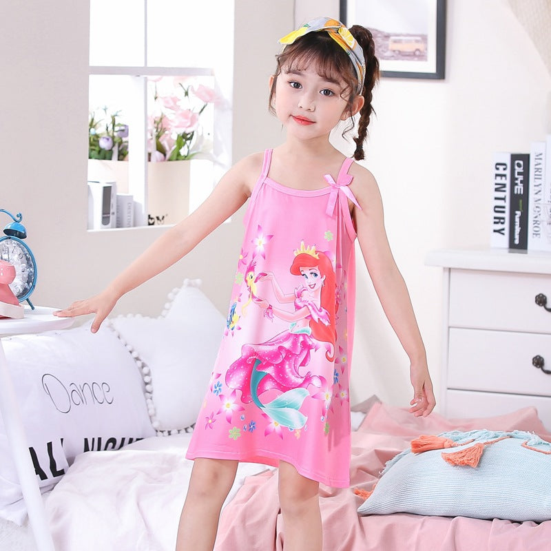 Summer Girls' Cotton Nightgown - Frozen Dress