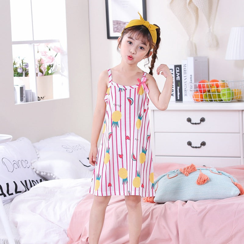 Summer Girls' Cotton Nightgown - Frozen Dress