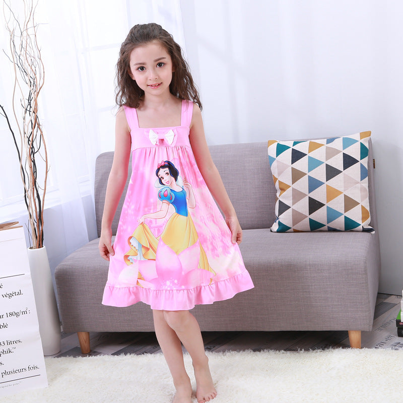 Summer Girls' Cotton Nightgown - Frozen Dress