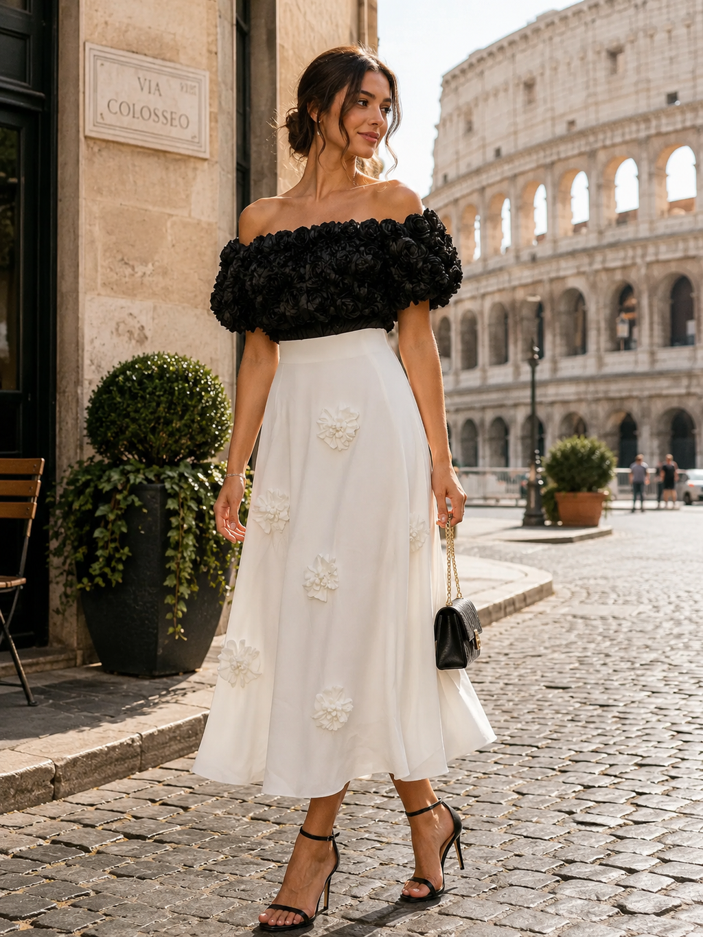 Floral Embellished Midi Skirt
