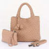 Braided Vegan Leather Tote Bag — Shoulder Carry (10" x 8" x 3")