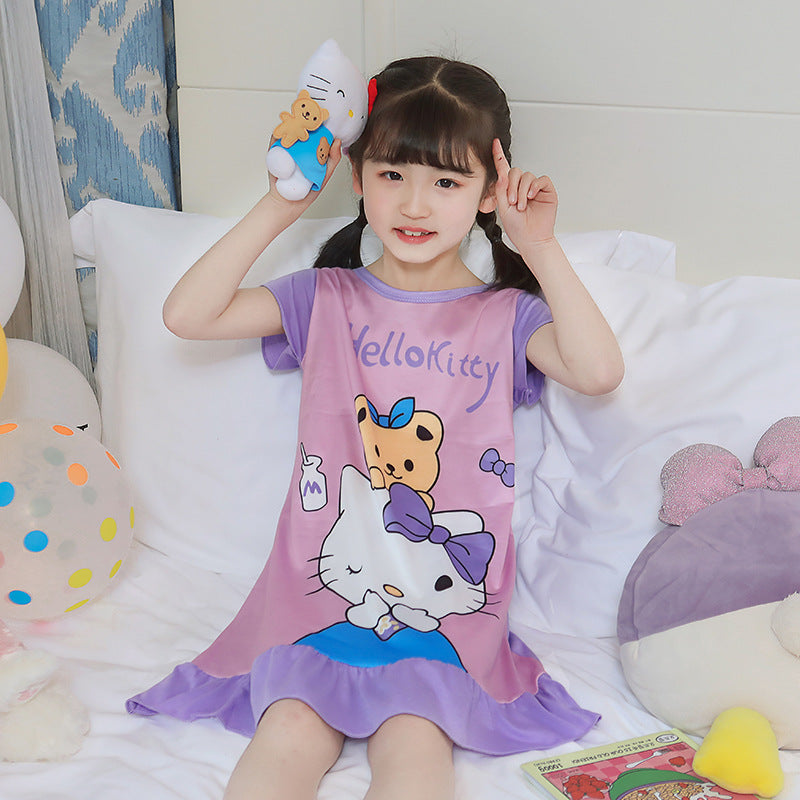 Summer Girls' Cotton Nightgown - Frozen Dress