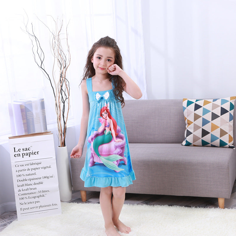 Summer Girls' Cotton Nightgown - Frozen Dress