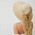 Japanese Style Wide Brim Flower Linen Summer Hat