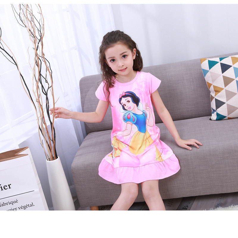 Summer Girls' Cotton Nightgown - Frozen Dress