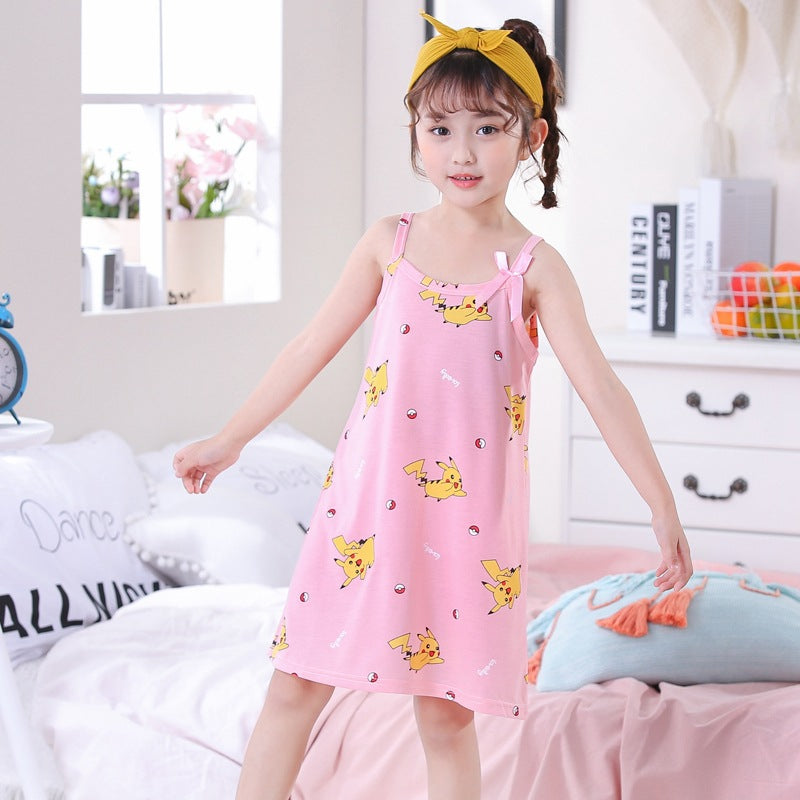 Summer Girls' Cotton Nightgown - Frozen Dress