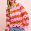 BiBi Flower Crochet Knit Top